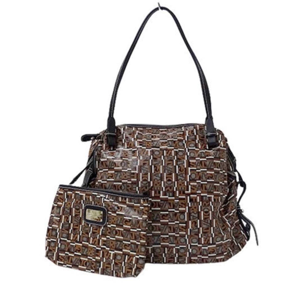 LMT: Salvatore Ferragamo Shoulder Brown Pouch Attached Handbag -NWOT